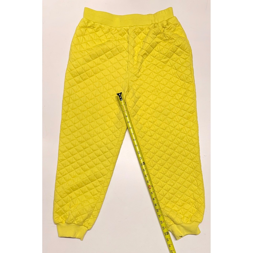 Sunday in Brooklyn Yellow Quilted Joggers Pants‎ Womens Medium Diamond Texture